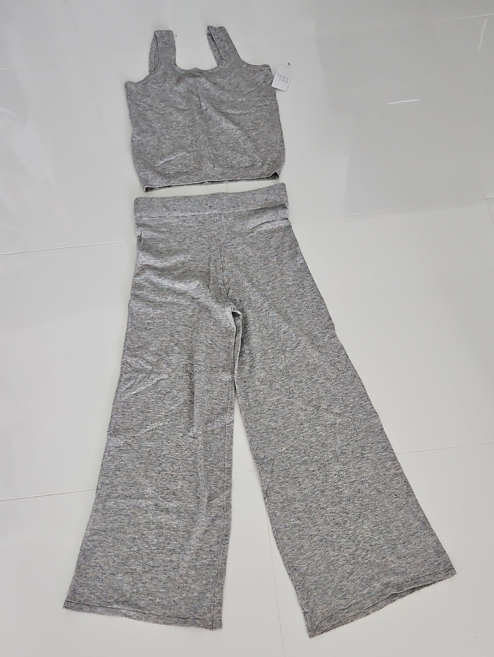 Time and Tru Gray Wide-Leg Lounge Pants & Tank Set